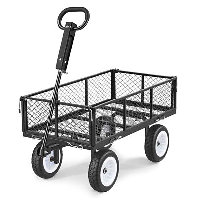 VEVOR Garden Cart, 900 lb., Heavy Duty Steel Yard and Garden Utility Wagon with 10 in. Tires