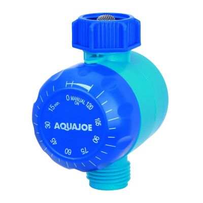 Aqua Joe Set of 2 Manual Water Timers Dual-Zone Coverage 2 Hours Max Timer Built-In Timer Bypass Function