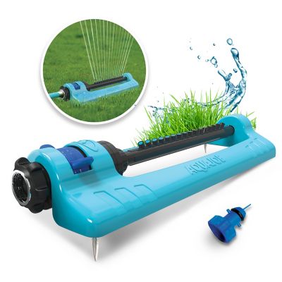 Aqua Joe Oscillating Sprinkler With Metal Ground Spike Adjustable Spray Position 3,400 Sq. Ft. Max Coverage