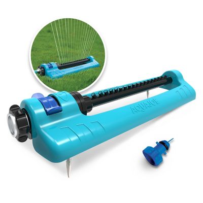 Aqua Joe Oscillating Sprinkler With Metal Ground Spike Adjustable Spray Position 3,700 Sq. Ft. Max Coverage