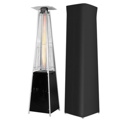OuterMust 48,000 BTU Pyramid Patio Heater for Outdoor Use with Cover and Wheel