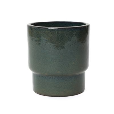 LuxenHome Moss Glaze Textured Ceramic Planter, 12.2 in. Round Garden Pot for Indoor/Outdoor