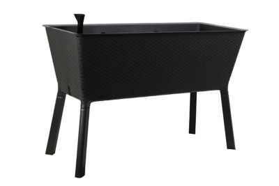 Emsco Oasis XL Raised Garden Bed Planter, Charcoal Elevated Outdoor Planter Box for Patio & Backyard