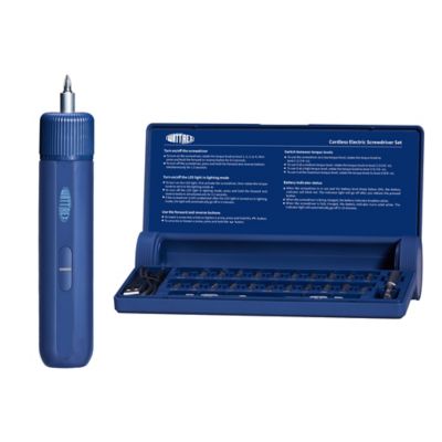 WATTREX 4V Cordless Screwdriver Set 4 Torques 24 Bits LED Type-C Charging Navy