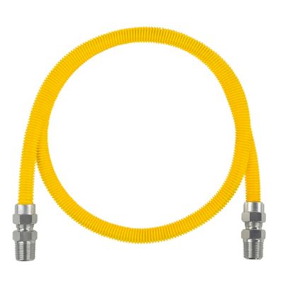 Certified Appliance Accessories 6 ft. Coated Flexible Gas Connector, 1/2 in. OD, 1/2 in. MIP x 1/2 in. MIP, 72 in.