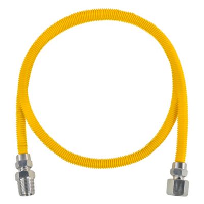 Certified Appliance Accessories 6 ft. Coated Flexible Gas Connector, 3/8 in. OD, 1/2 in. MIP x 1/2 in. FIP, 72 in.