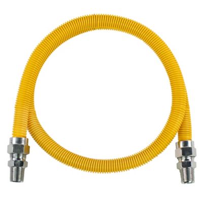 Certified Appliance Accessories 5 ft. Coated Flexible Gas Connector, 5/8 in. OD, 1/2 in. MIP x 1/2 in. MIP, 60 in.