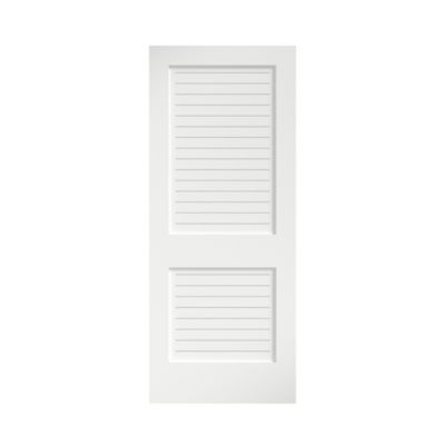 EightDoors 24 x 80 x 1-3/8in. White Finished Flat Louver Solid Core Wood Interior Door Slab