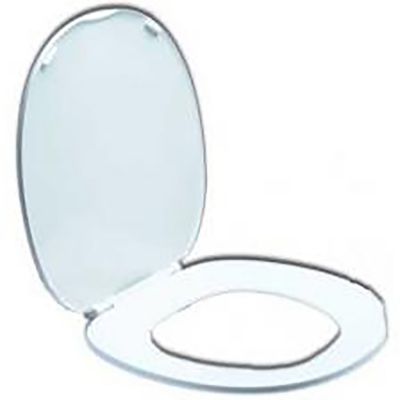Thetford Round Toilet Seat, Closed Front, White, Hinge Post
