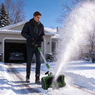 Veikous Brushless Snow Blower, 17 in.