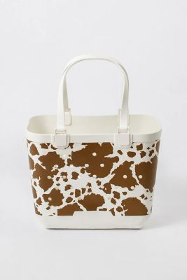 American Farm Company Brown Cow Print Large Tote