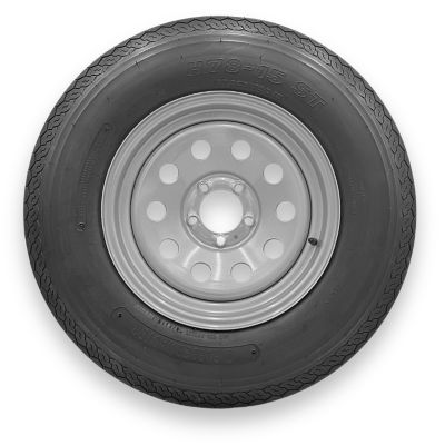 RubberMaster Rubbermaster H78-15 (ST225/75D15) 8 Ply TL Highway Rib Tire on a 5 on 4.5 Bolt Silver Modular Wheel