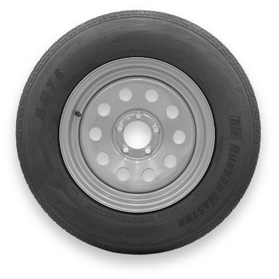 RubberMaster ST205/75R15 6 Ply TL Highway Rib Tire on a 5 on 4.5 Bolt Silver Modular Wheel