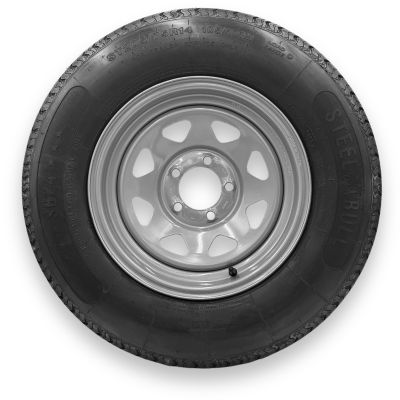 SteelMaster SteelBull ST205/75R15 8 Ply TL Highway Rib Tire on a 5 on 4.5 Bolt Silver Modular Wheel