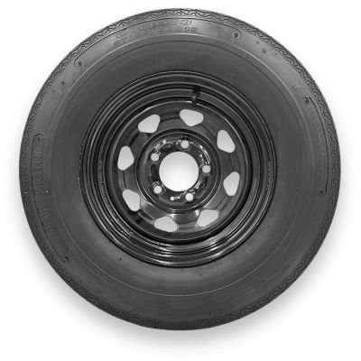 RubberMaster Rubbermaster C78-13 (ST185/80D13) 6 Ply TL Highway Rib Tire on a 5 on 4.5 Bolt Black Eight Spoke Wheel