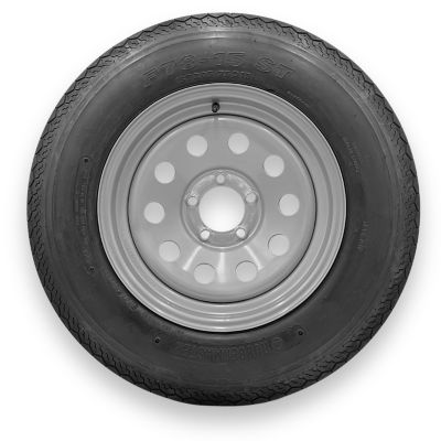 RubberMaster Rubbermaster F78-15 (ST205/75D15) 6 Ply TL Highway Rib Tire on a 5 on 4.5 Bolt Silver Modular Wheel
