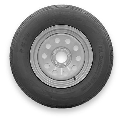 RubberMaster ST225/75R15 8 Ply TL Highway Rib Tire on a 5 on 4.5 Bolt Silver Modular Wheel