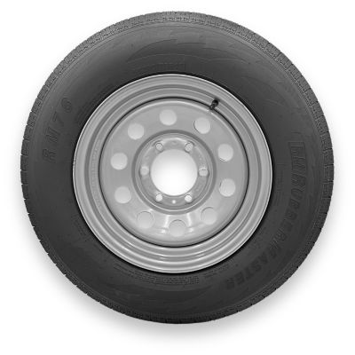 RubberMaster ST205/75R15 8 Ply TL Highway Rib Tire on a 6 on 5.5 Bolt Silver Modular Wheel