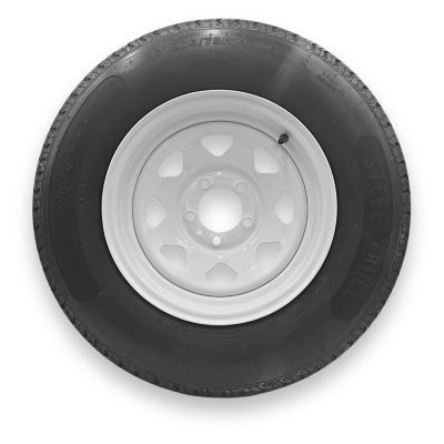 SteelMaster SteelBull ST225/75R15 10 Ply TL Highway Rib Tire on a 5 on 4.5 Bolt White Modular Wheel