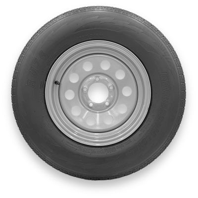 RubberMaster ST215/75R14 8 Ply TL Highway Rib Tire on a 5 on 4.5 Bolt Silver Modular Wheel