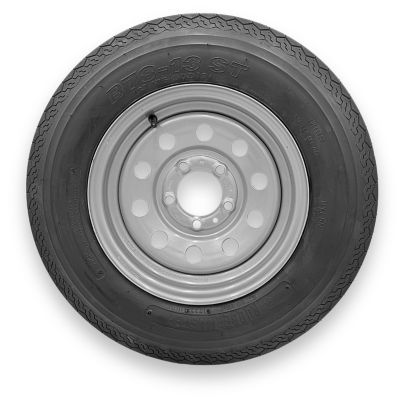 RubberMaster B78-13, ST175/80D13, 6 Ply TL Highway Rib Tire on a 5 on 4.5 Bolt Silver Modular Wheel