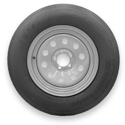 RubberMaster ST205/75R15 8 Ply TL Highway Rib Tire on a 5 on 4.5 Bolt Silver Modular Wheel