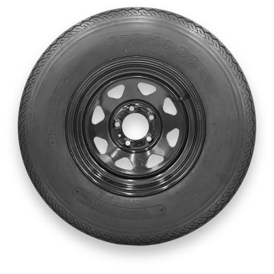 RubberMaster Rubbermaster G78-14, ST215/75D14, 6 Ply TL Highway Rib Tire on a 5 on 4.5 Bolt Black Eight Spoke Wheel