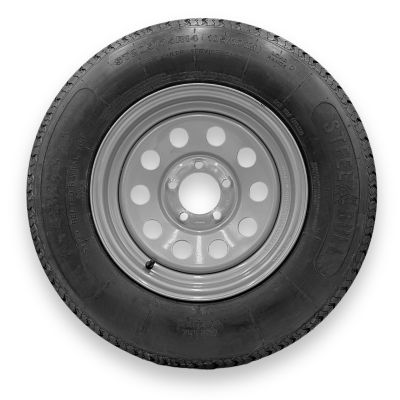 SteelMaster SteelBull ST205/75R14 8 Ply TL Highway Rib Tire on a 5 on 4.5 Bolt Silver Modular Wheel