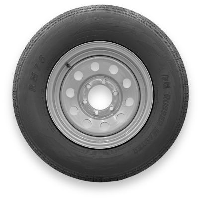 RubberMaster ST225/75R15 8 Ply TL Highway Rib Tire on a 6 on 5.5 Bolt Silver Modular Wheel