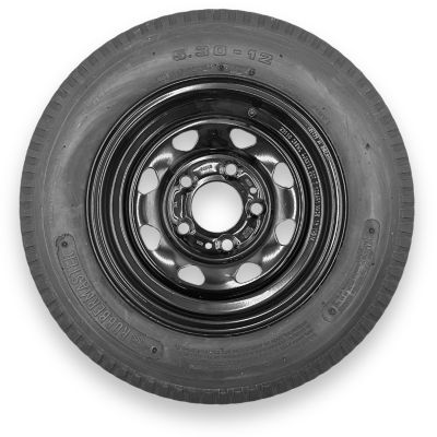 RubberMaster Rubbermaster 5.30-12 6 Ply TL Highway Rib Tire on a 5 on 4.5 Bolt Black Eight Spoke Wheel