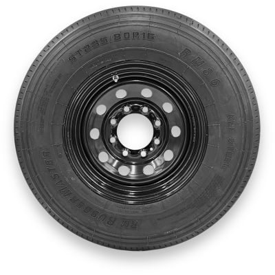 RubberMaster ST235/80R16 14 Ply TL Highway Rib Tire on a 8 on 6.5 Bolt Black Modular Wheel