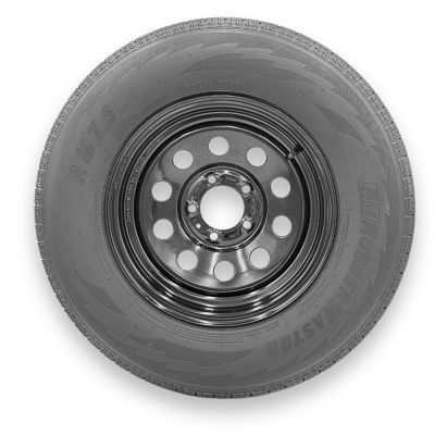 RubberMaster ST215/75R14 6 Ply TL Highway Rib Tire on a 5 on 4.5 Bolt ...