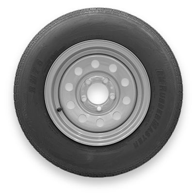 RubberMaster ST175/80R13 8 Ply TL Highway Rib Tire on a 5 on 4.5 Bolt Silver Modular Wheel