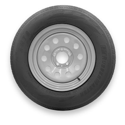RubberMaster ST205/75R15 10 Ply TL Highway Rib Tire on a 5 on 4.5 Bolt Silver Modular Wheel
