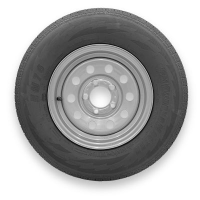 RubberMaster ST185/80R13 8 Ply TL Highway Rib Tire on a 5 on 4.5 Bolt Silver Modular Wheel