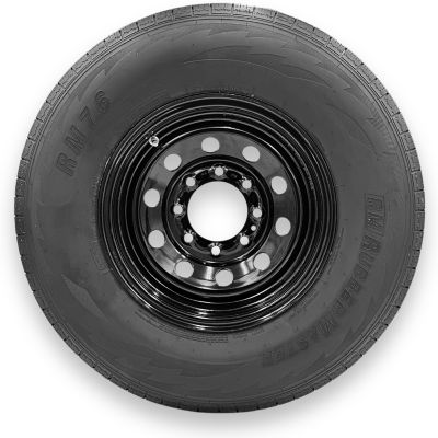 RubberMaster ST235/80R16 12 Ply TL Highway Rib Tire on a 8 on 6.5 Bolt Black Modular Wheel