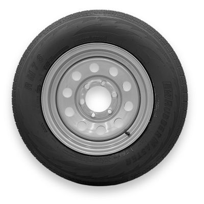 RubberMaster ST205/75R15 6 Ply TL Highway Rib Tire on a 6 on 5.5 Bolt Silver Modular Wheel