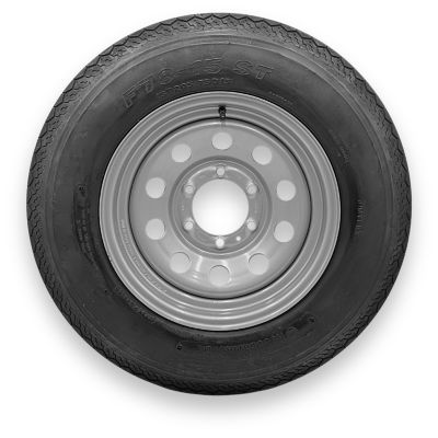 RubberMaster Rubbermaster F78-15 (ST205/75D15) 6 Ply TL Highway Rib Tire on a 6 on 5.5 Bolt Silver Modular Wheel