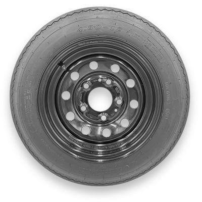 RubberMaster 4.80-12 4 Ply TL Highway Rib Tire on a 5 on 4.5 Bolt Black Modular Wheel