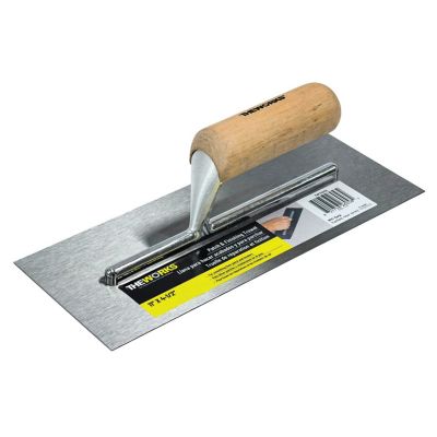 THEWORKS 11 in. x 4-1/2 in. Wood Handle Finishing Trowel