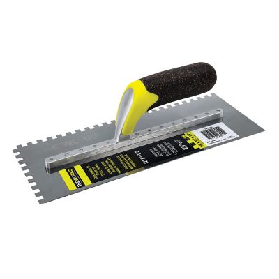 THEWORKS 12 in. XL Cork Handle SS 1/4 in. x 1/4 in. x 1/4 in. SQ-Notch Trowel