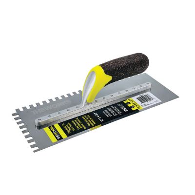 THEWORKS 12 in. XL Cork Handle SS 1/4 in. x 3/8 in. x 1/4 in. SQ-Notch Trowel