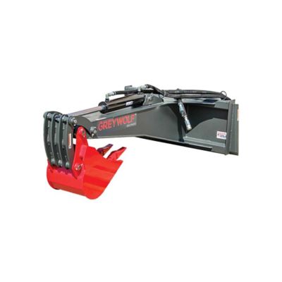 GreyWolf Backhoe Attachment for Skid Steer Loaders Gray/Red Powder Coat