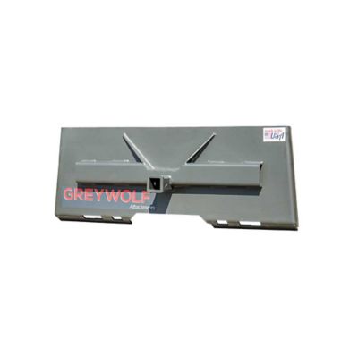 GreyWolf 2 in. Receiver Hitch Plate Attachment for Skid Steer Loaders Gray Powder Coat