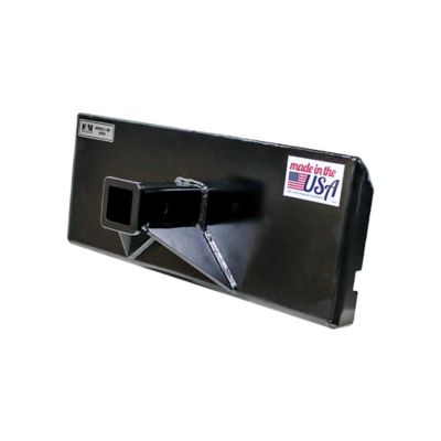GreyWolf 2 in. Receiver Hitch Plate Attachment for Mini Skid Steer Loaders Black Powder Coat