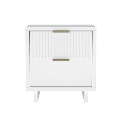 Manhattan Comfort 2-Drawer Elara 18 in. Solid Wood Nightstand