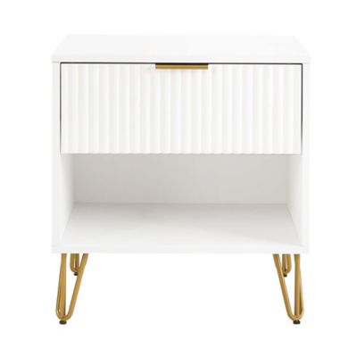 Manhattan Comfort 1-Drawer Dumbo 20 in. Fluted Nightstand
