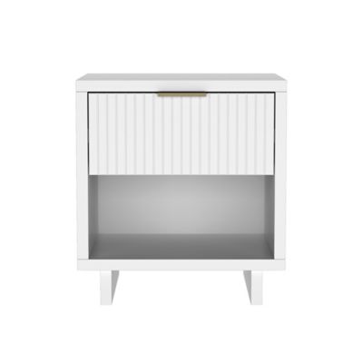 Manhattan Comfort 1-Drawer Elara 18 in. Solid Wood Nightstand
