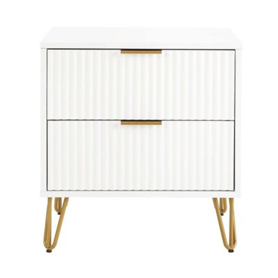 Manhattan Comfort 2-Drawer Dumbo 20 in. Fluted Nightstand