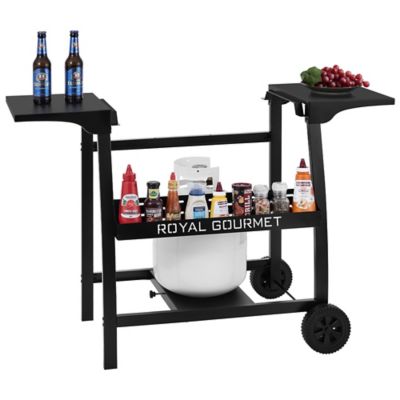 Royal Gourmet Tabletop Griddle Stand with Basket and Side Shelves, LP Cylinder Holder, 2 Wheels for Easy Mobility